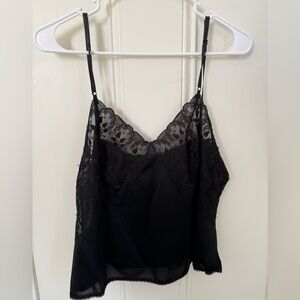 Black Lace Trim Slip Dress